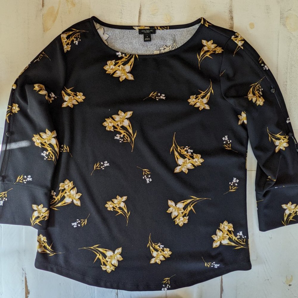 Ann Taylor Factory Black Blouse - Medium